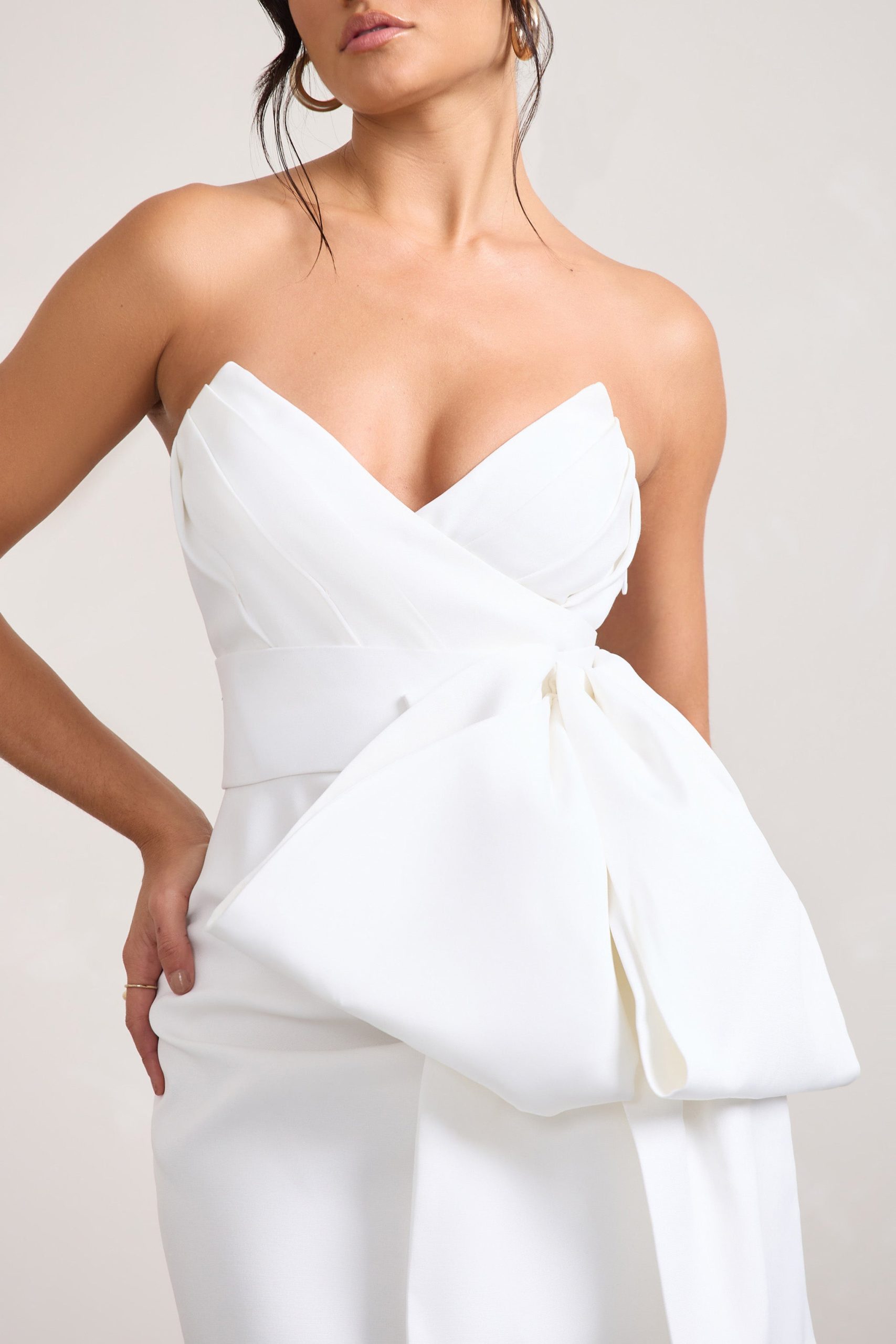 Winner | White Bandeau Mini Dress With Oversized Bow - Image 3