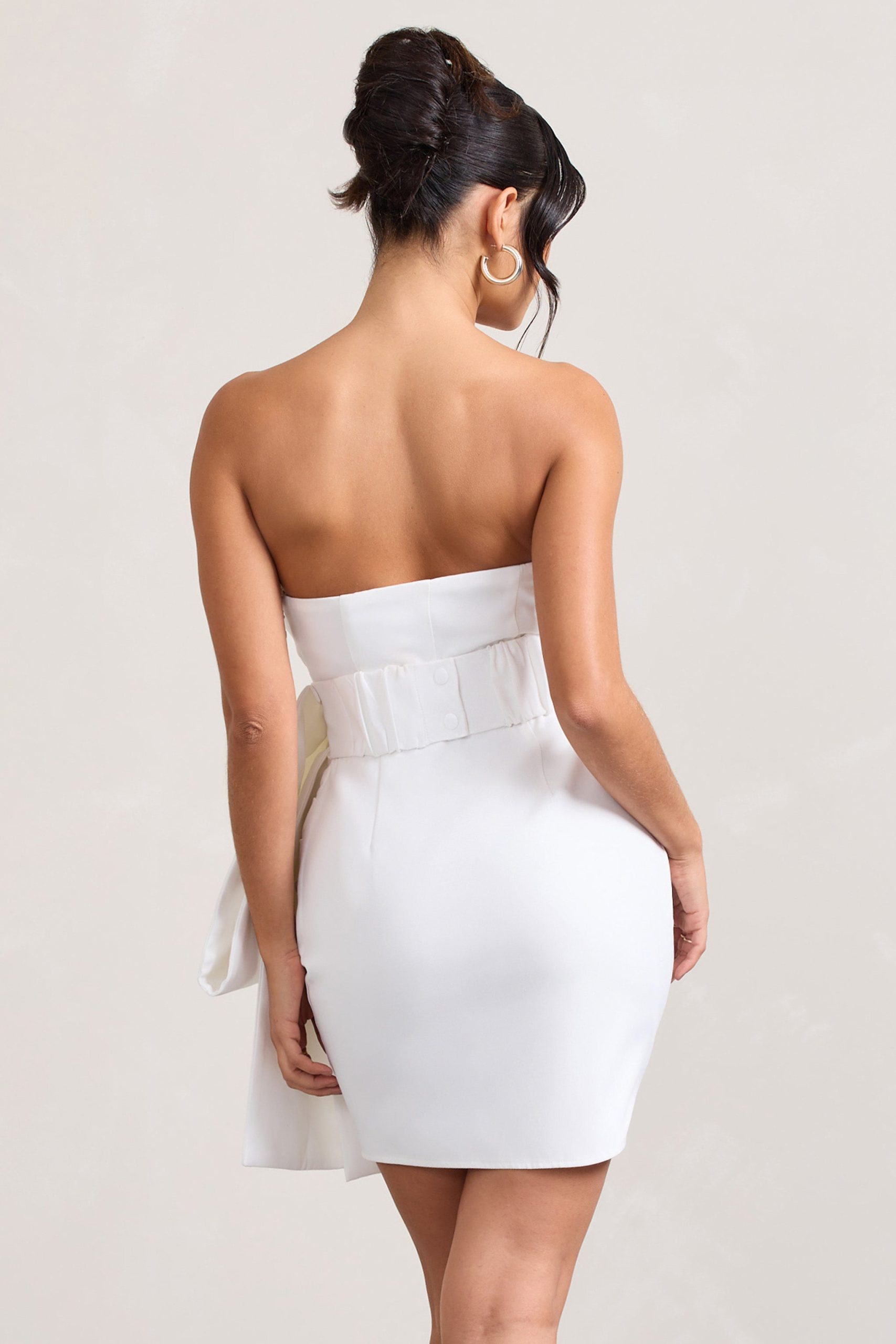 Winner | White Bandeau Mini Dress With Oversized Bow - Image 2