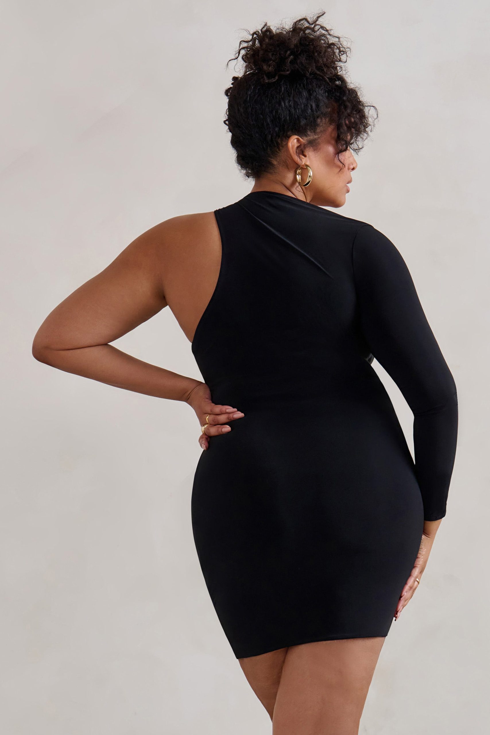 Siren | Black One Shoulder Bodycon Mini Dress - Image 8